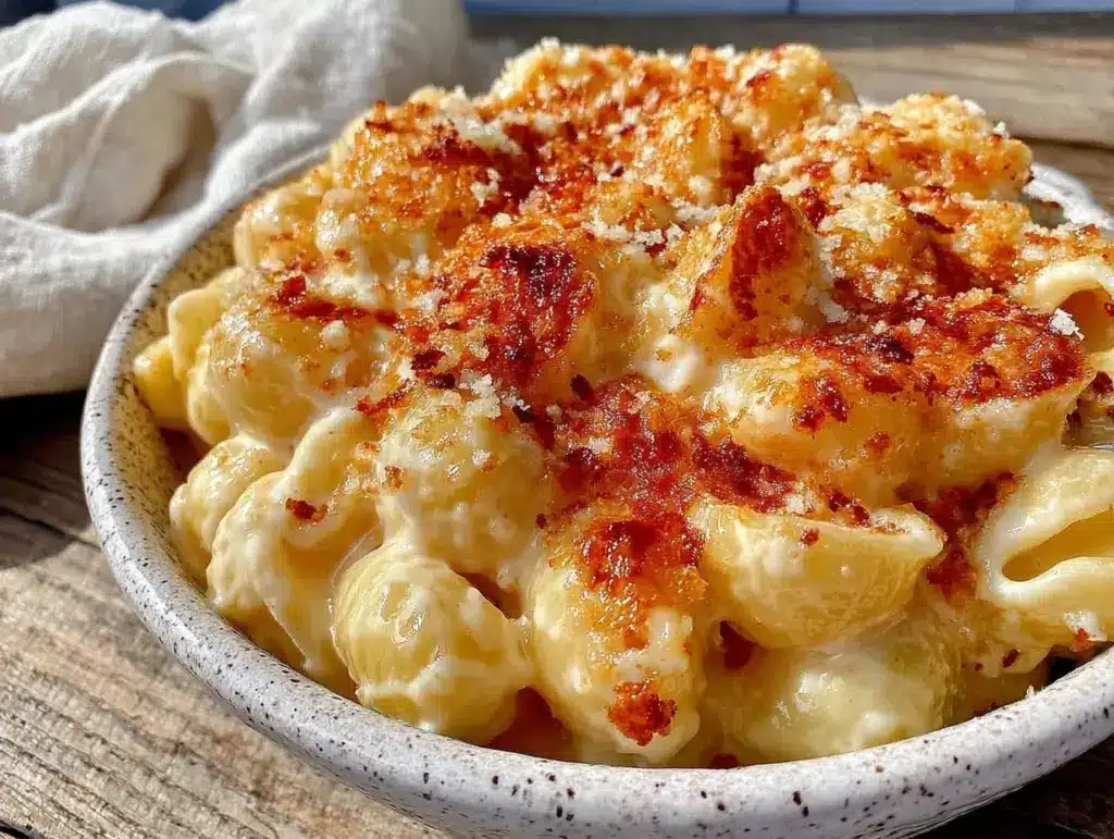 creamy homemade mac and cheese - featured image