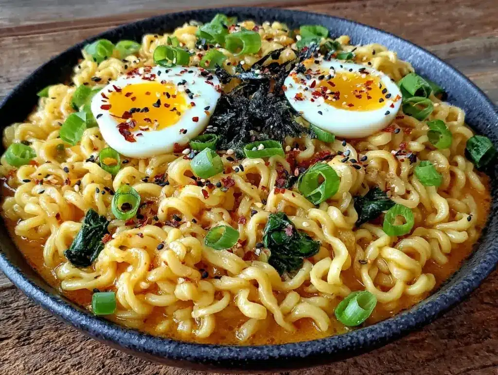 creamy miso butter ramen noodles - featured image