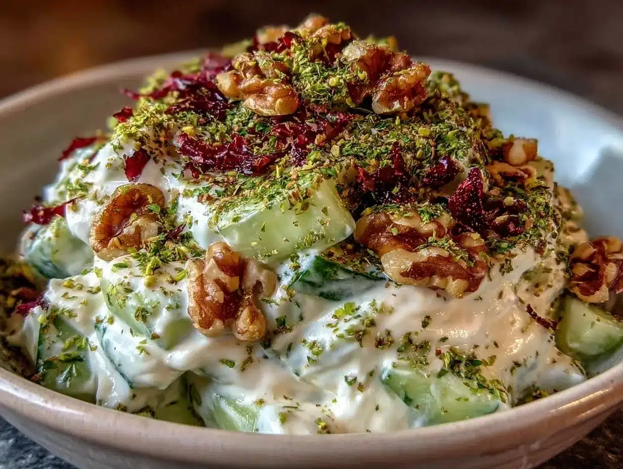 creamy persian cucumber yogurt salad preparation steps