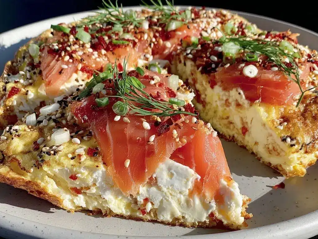 creamy smoked salmon frittata - featured image