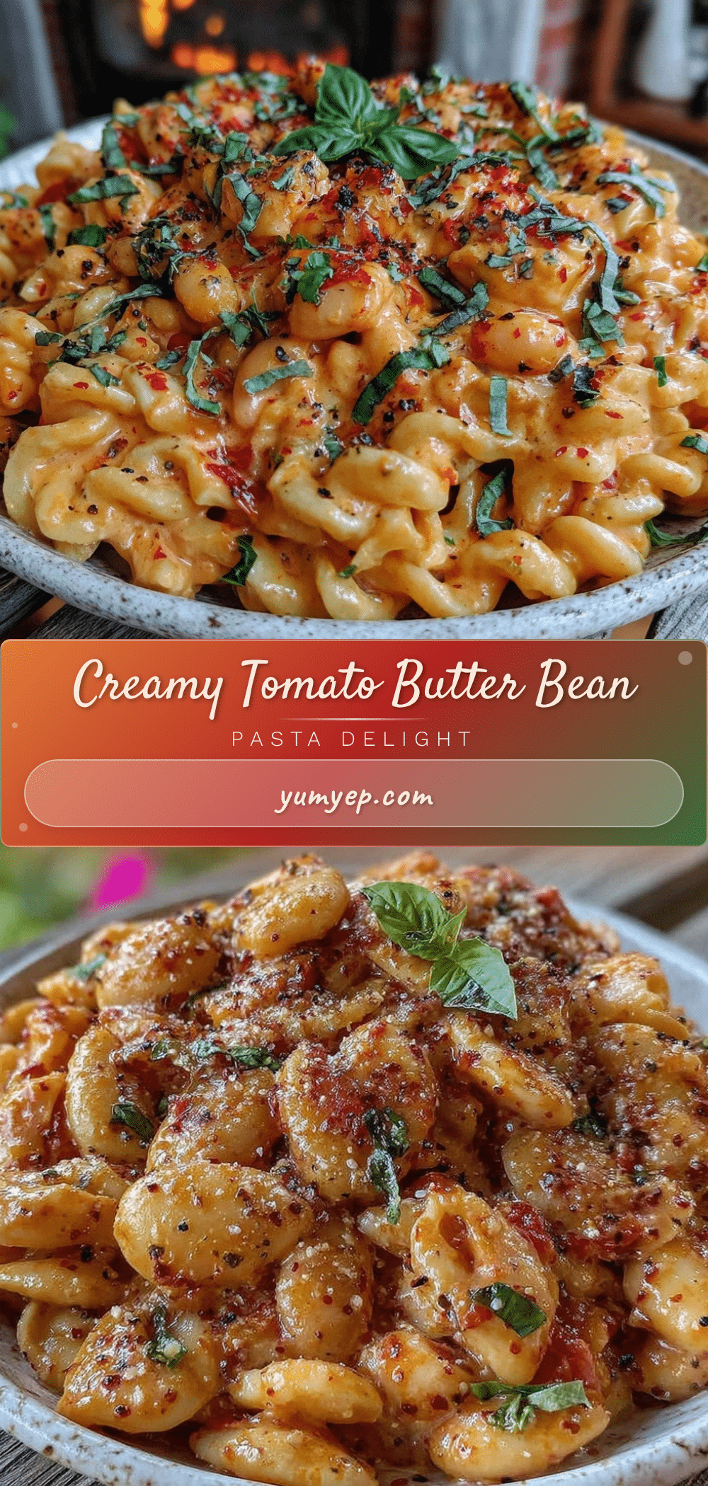 creamy tomato butter bean pasta recipe