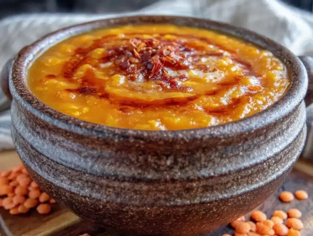 Creamy Turkish red lentil soup - featured image