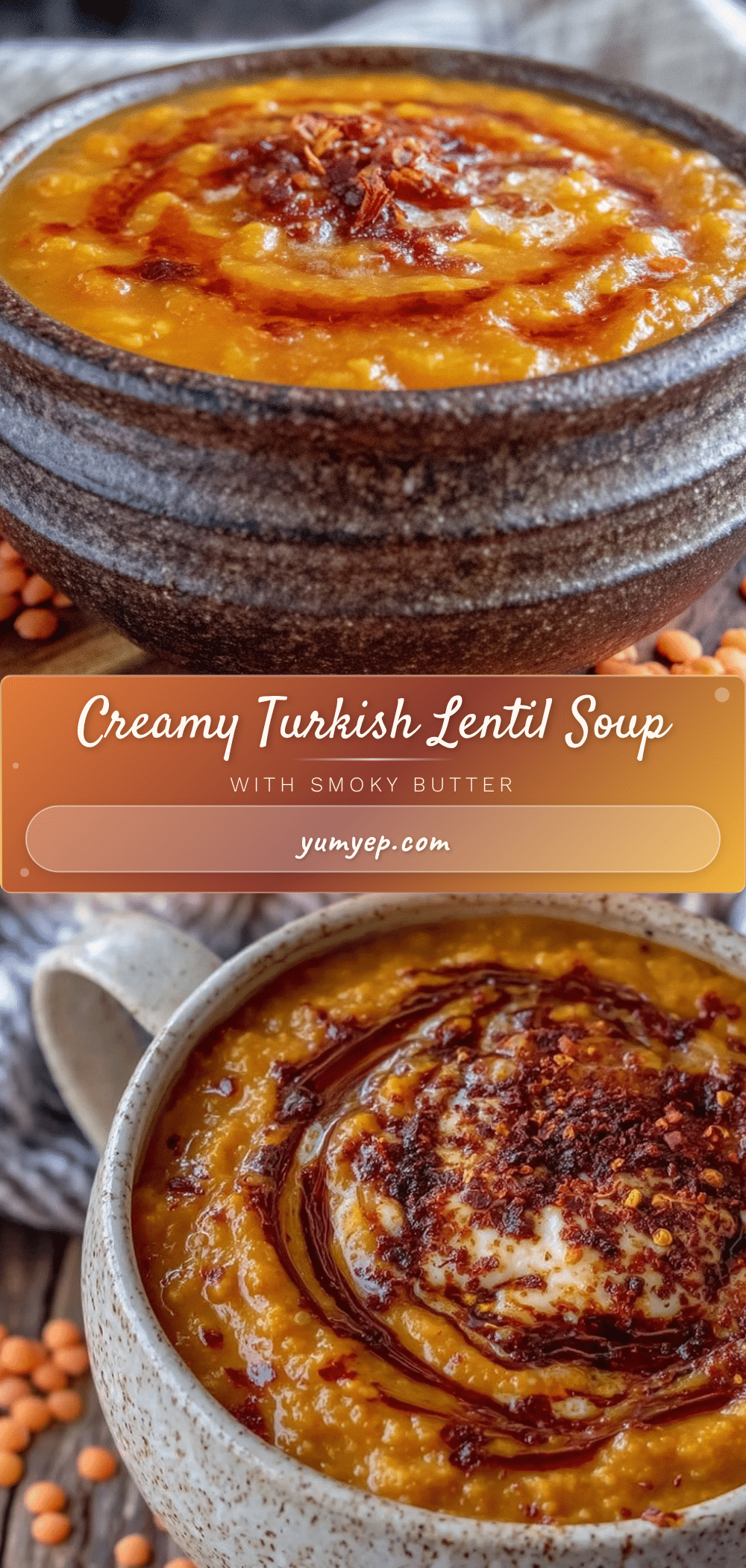 Creamy Turkish red lentil soup recipe