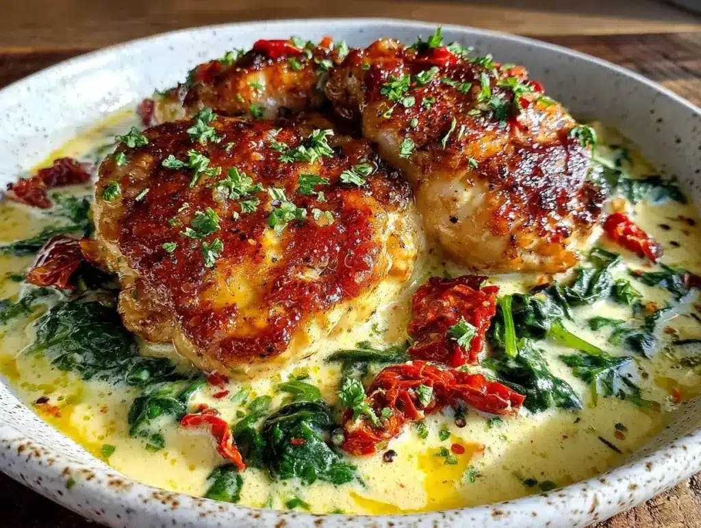 creamy tuscan chicken - featured image