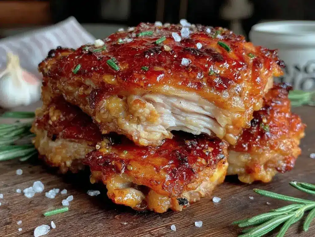crispy baked chicken thighs - featured image
