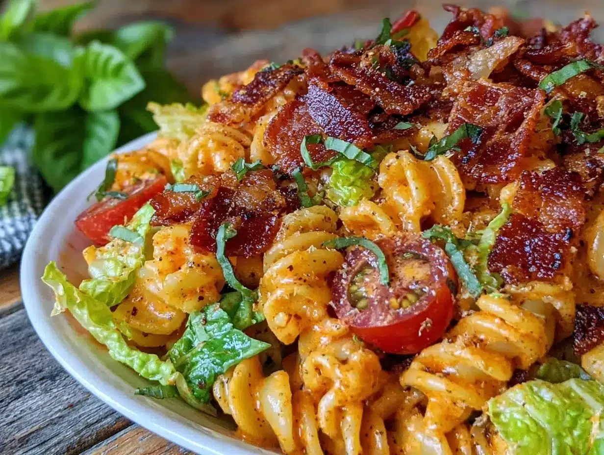 Crispy BLT Pasta Salad preparation steps