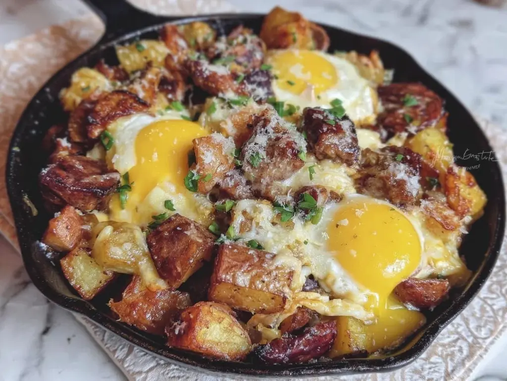 crispy cast iron breakfast hash - featured image