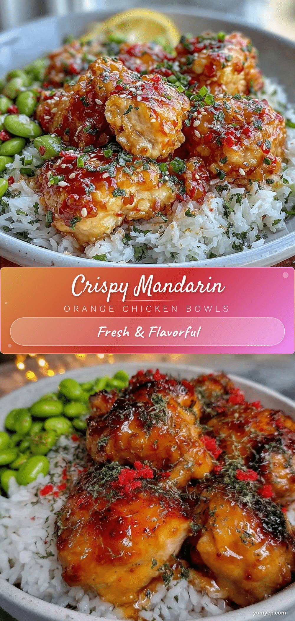 crispy mandarin orange chicken bowls recipe