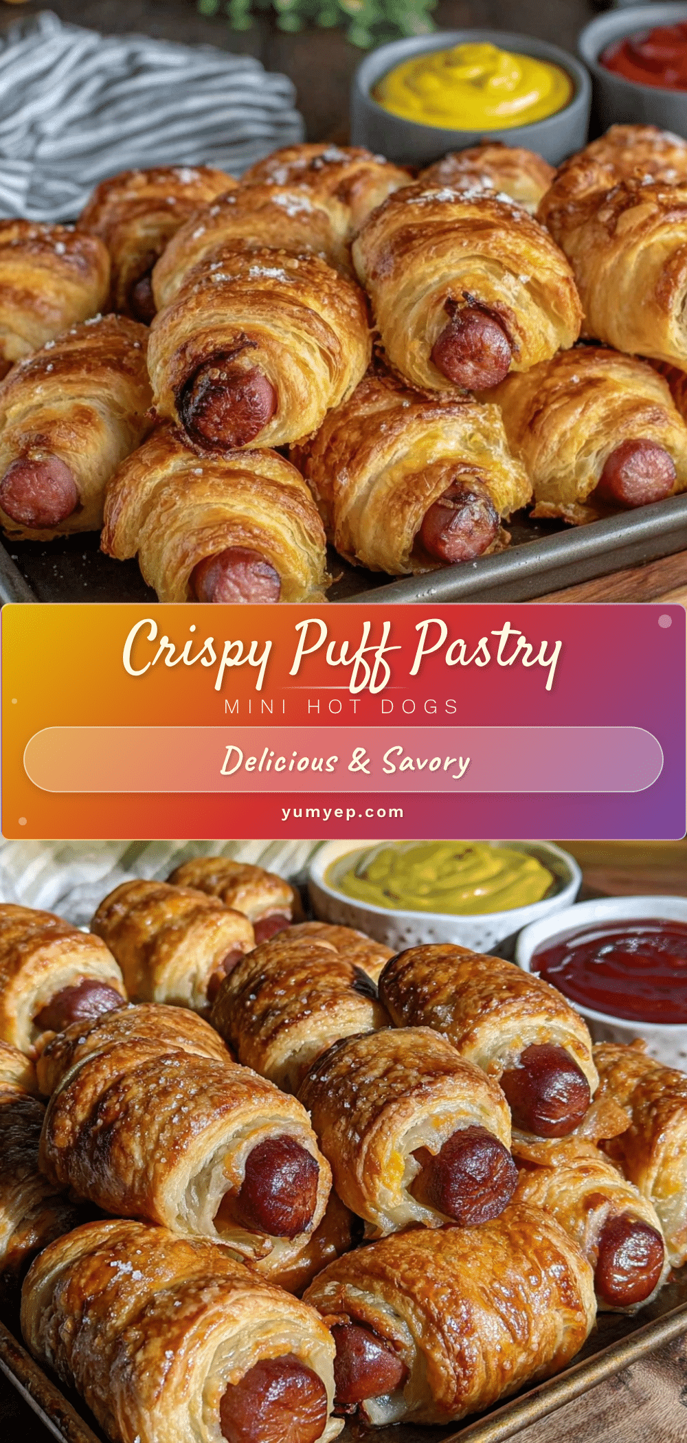 crispy sheet pan mini hot dogs in puff pastry recipe