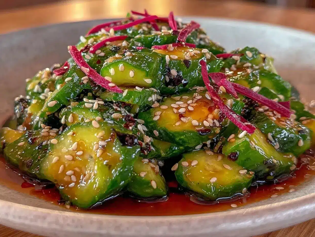 crispy smashed cucumber salad preparation steps