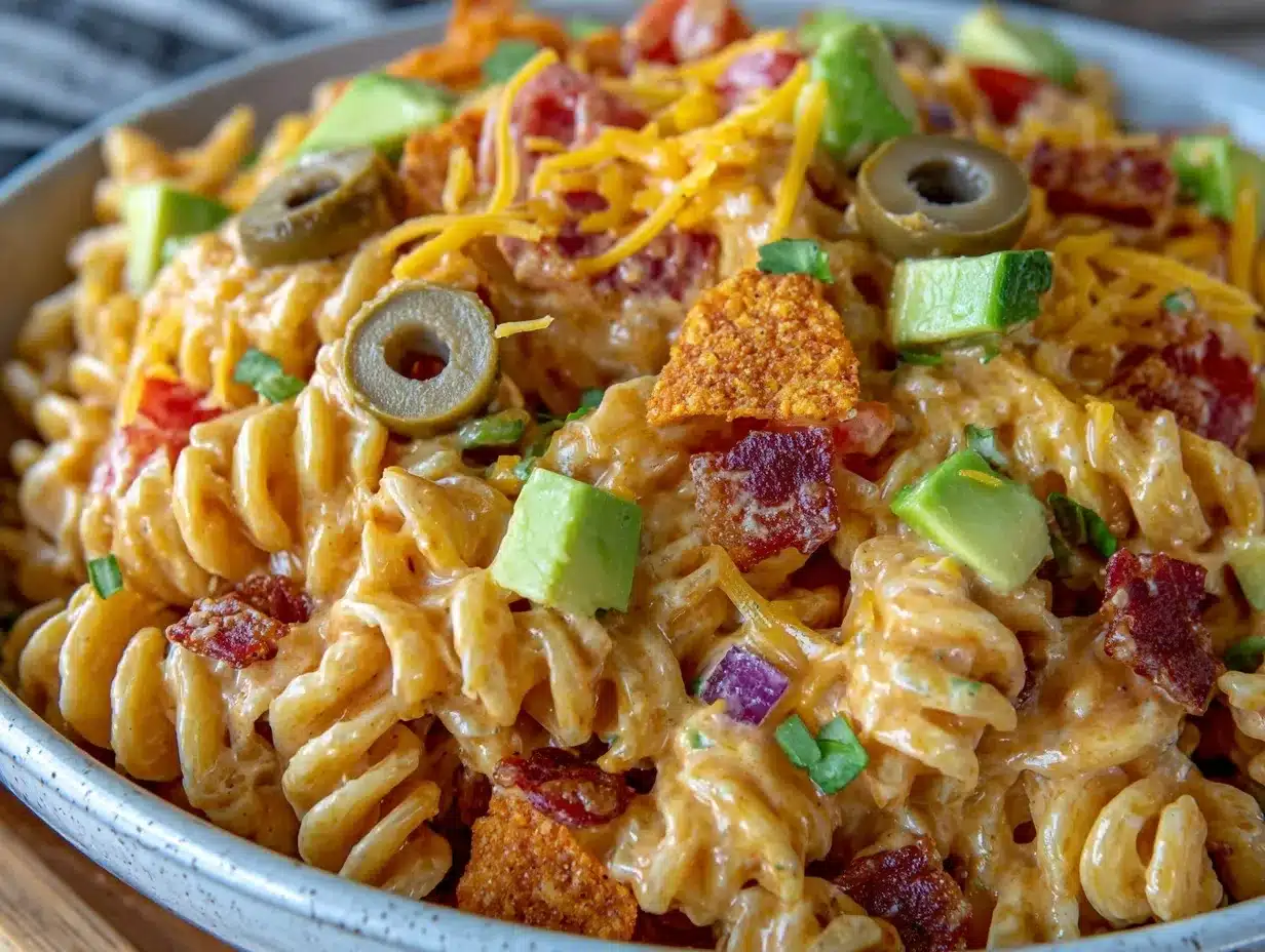 crunchy taco pasta salad preparation steps
