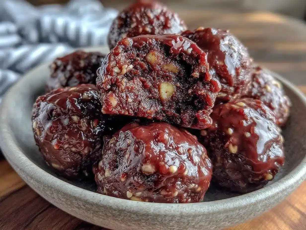 dark chocolate almond protein energy balls preparation steps
