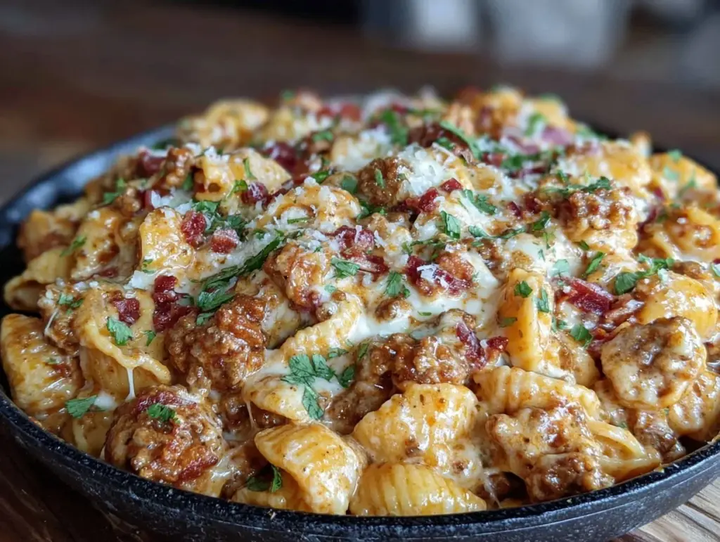 easy cheesy taco pasta skillet - featured image
