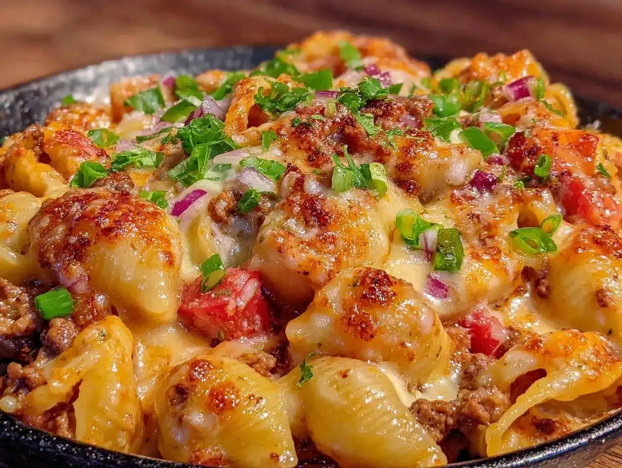 easy cheesy taco pasta skillet preparation steps