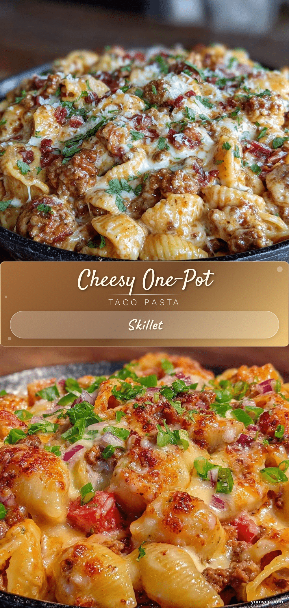 easy cheesy taco pasta skillet recipe