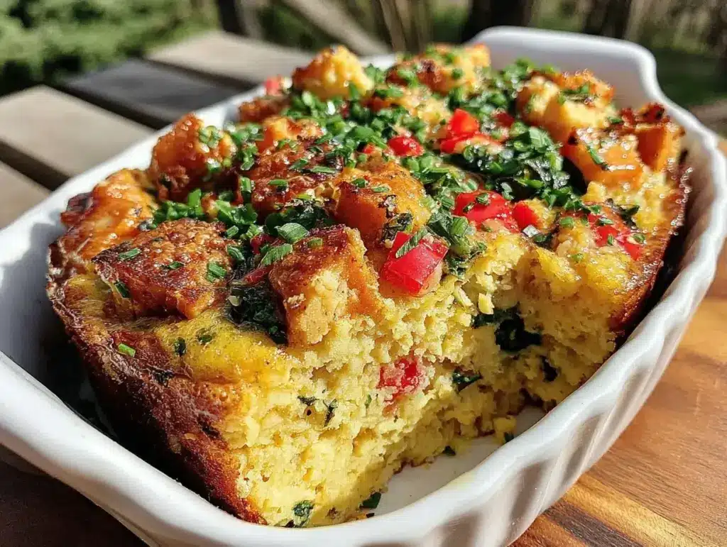 easy creamy dairy-free breakfast casserole - featured image