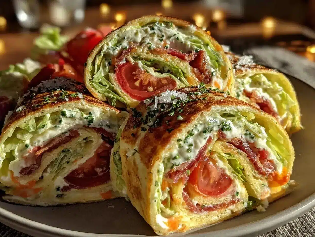 Easy Crispy BLT Pinwheels preparation steps