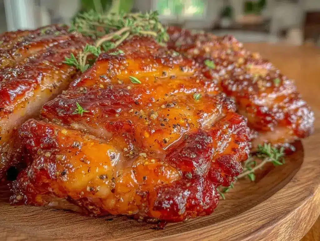 easy crockpot honey mustard ham - featured image
