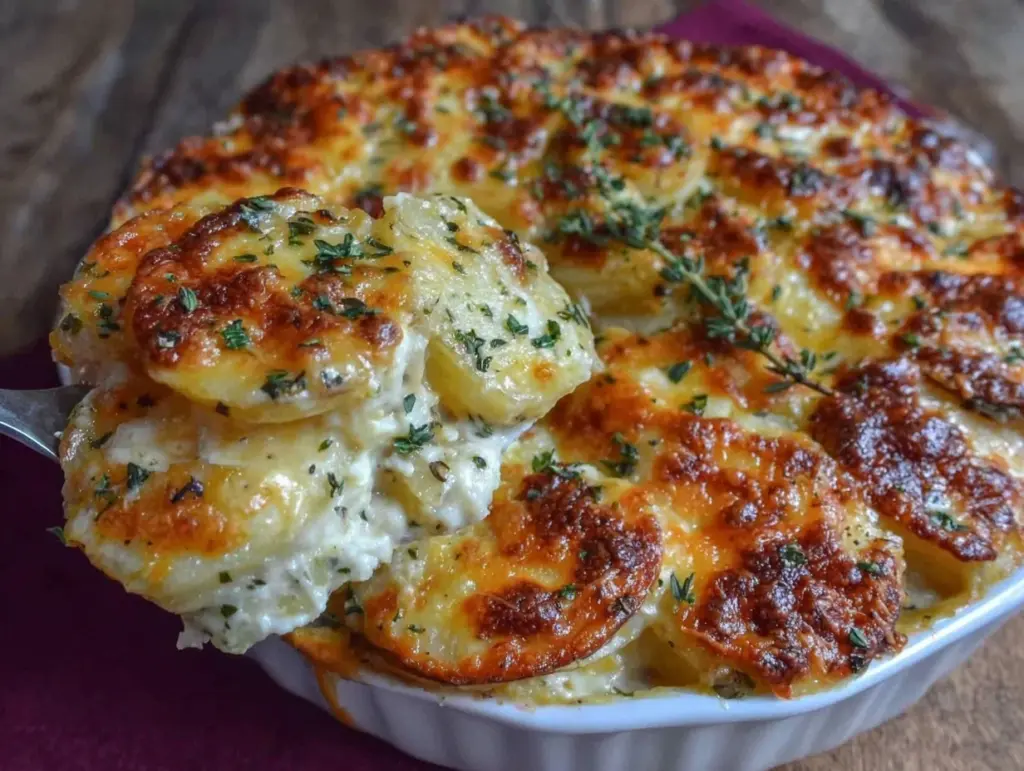 easy make-ahead cheesy scalloped potatoes - featured image