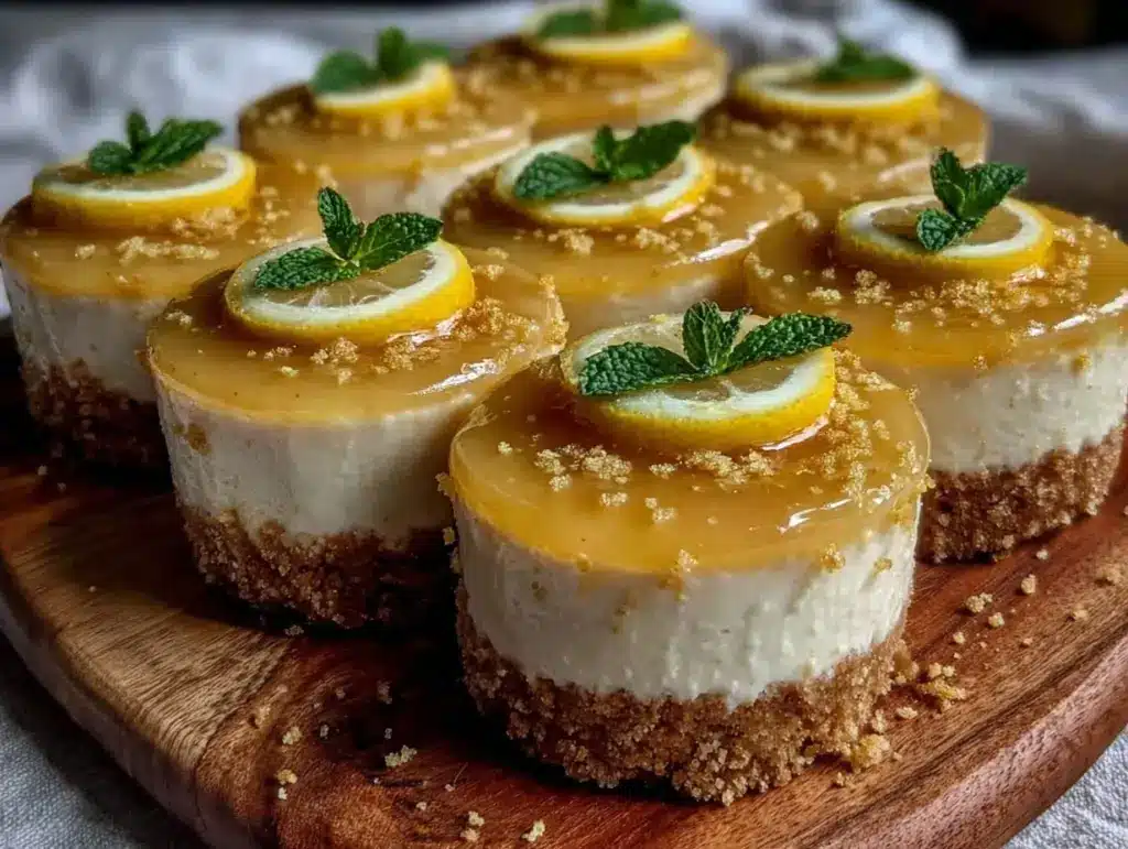 easy no bake lemon cheesecake cups - featured image