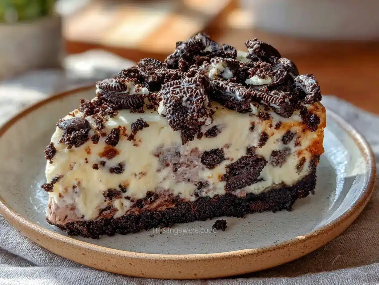 easy no-bake Oreo cheesecake preparation steps