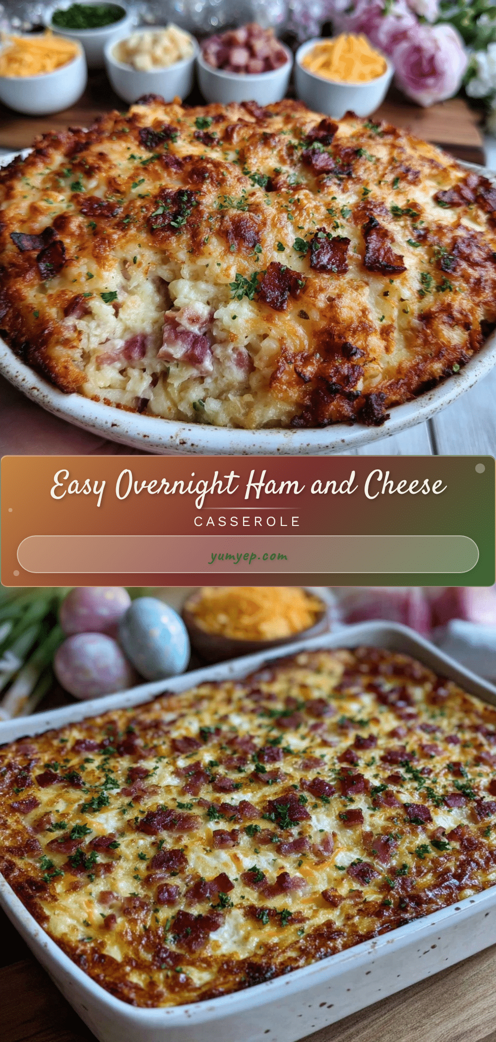 easy overnight ham and cheese hash brown casserole recipe
