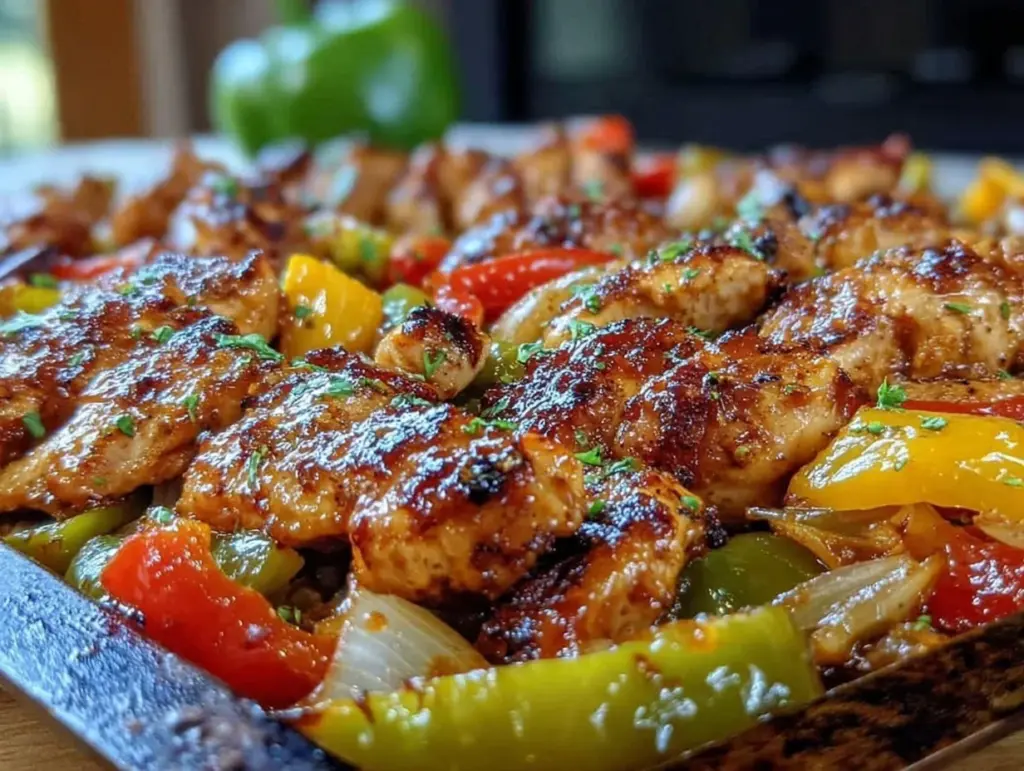 easy sheet pan fajita chicken - featured image