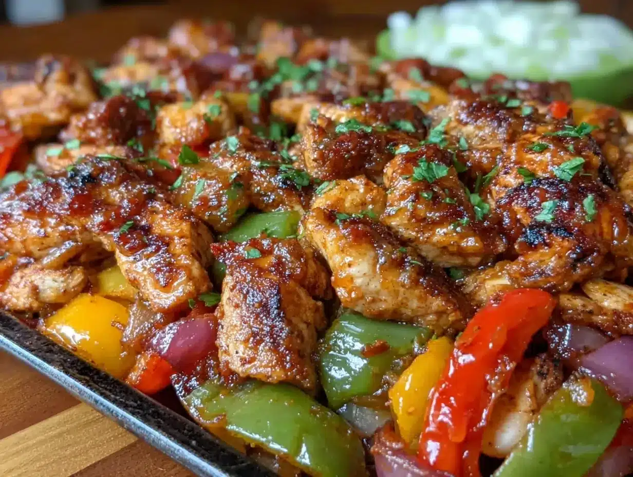 easy sheet pan fajita chicken preparation steps