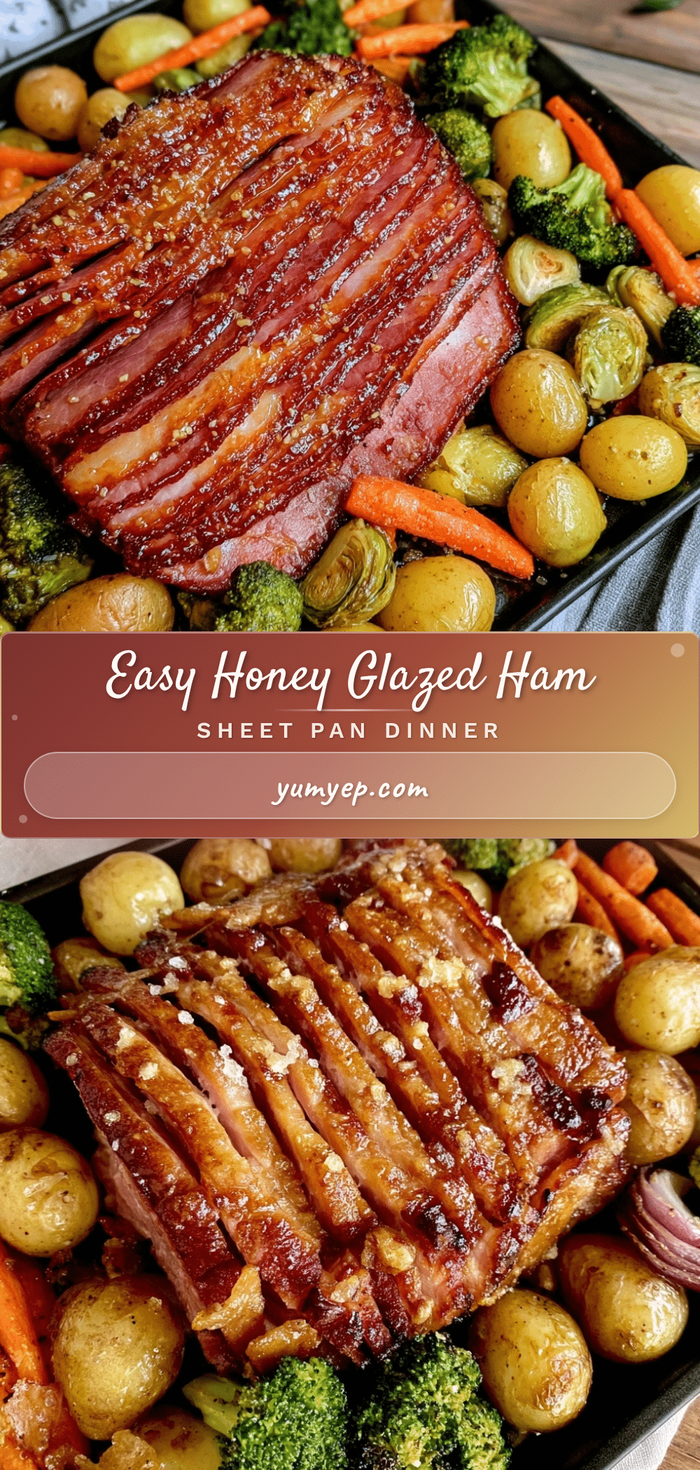 easy sheet pan honey glazed ham recipe