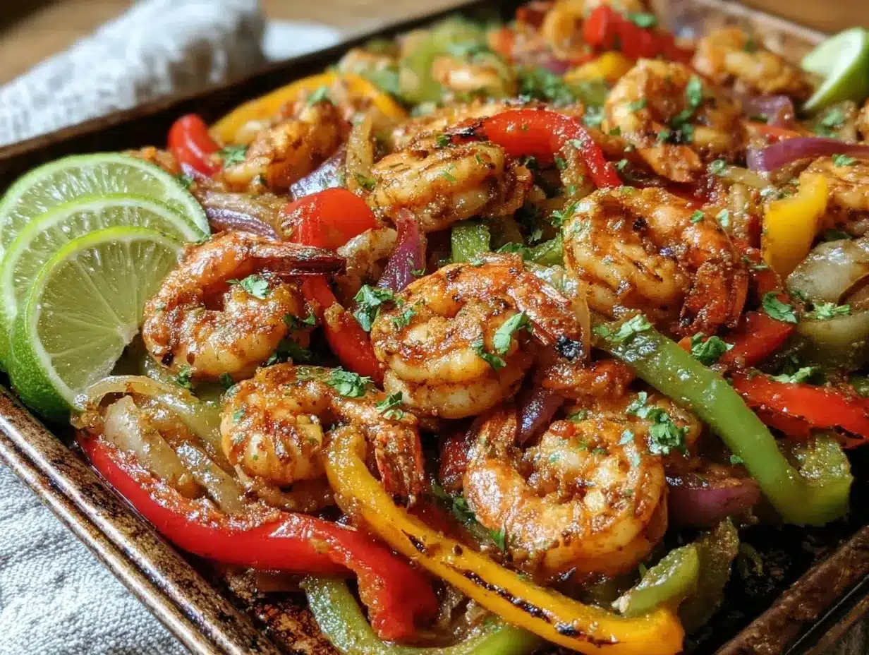 easy sheet pan shrimp fajitas preparation steps
