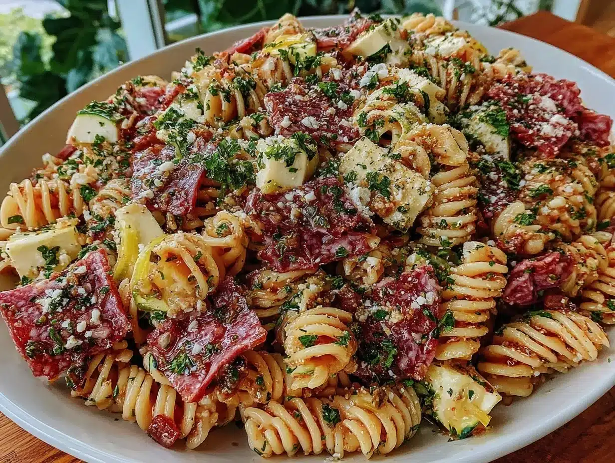 Flavorful Grinder Sandwich Pasta Salad preparation steps