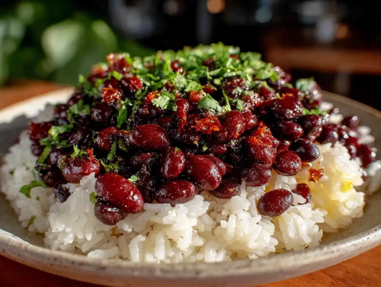flavorful rice and beans recipe preparation steps