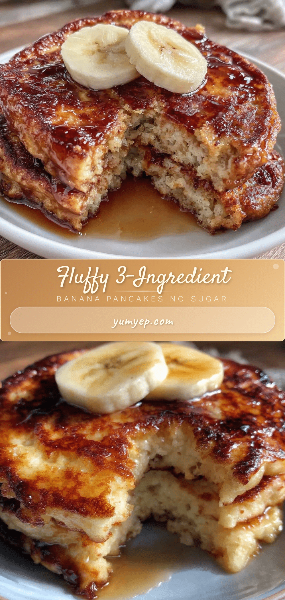 fluffy 3-ingredient banana pancakes recipe