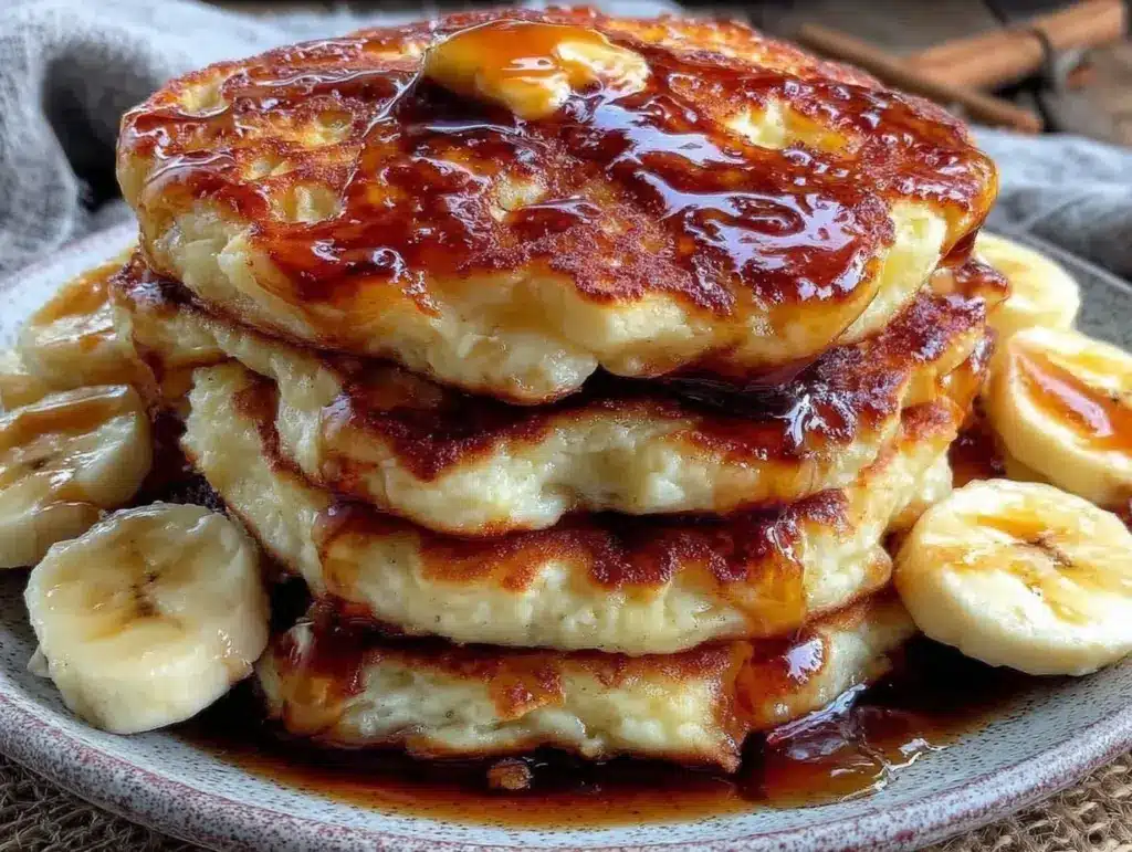 fluffy sourdough discard banana pancakes - featured image