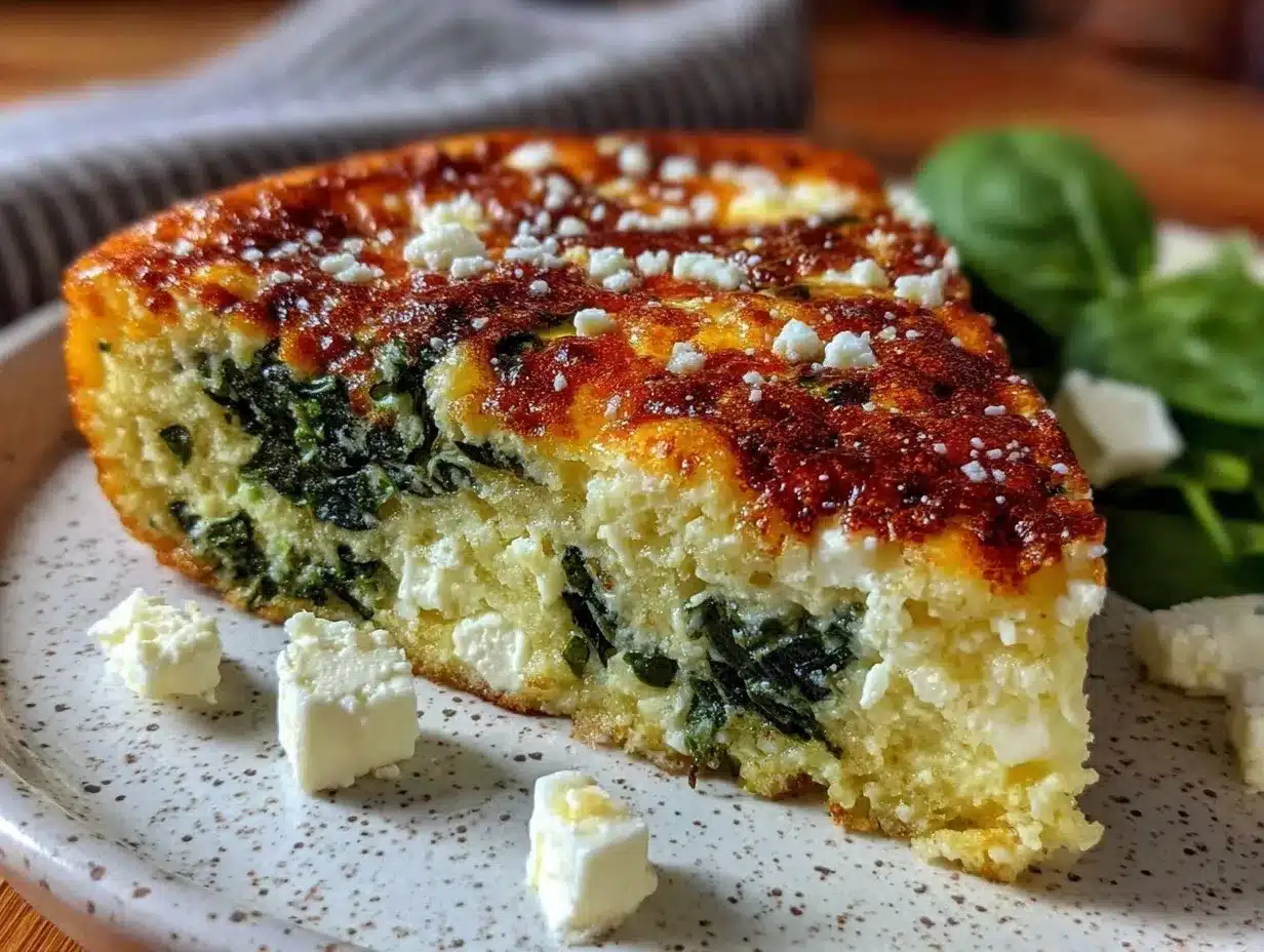 fluffy spinach feta frittata preparation steps