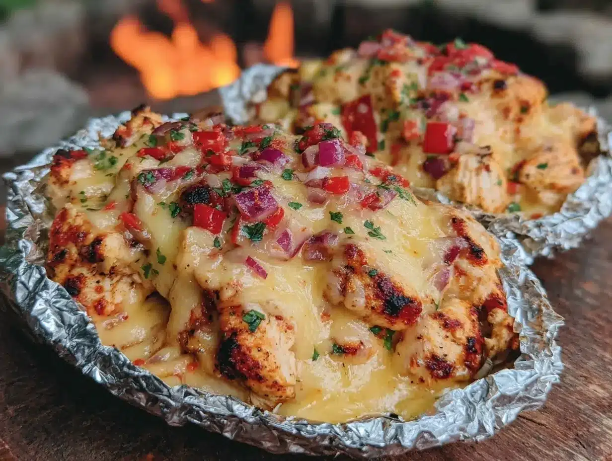 foil pack cheesy chicken fajitas preparation steps
