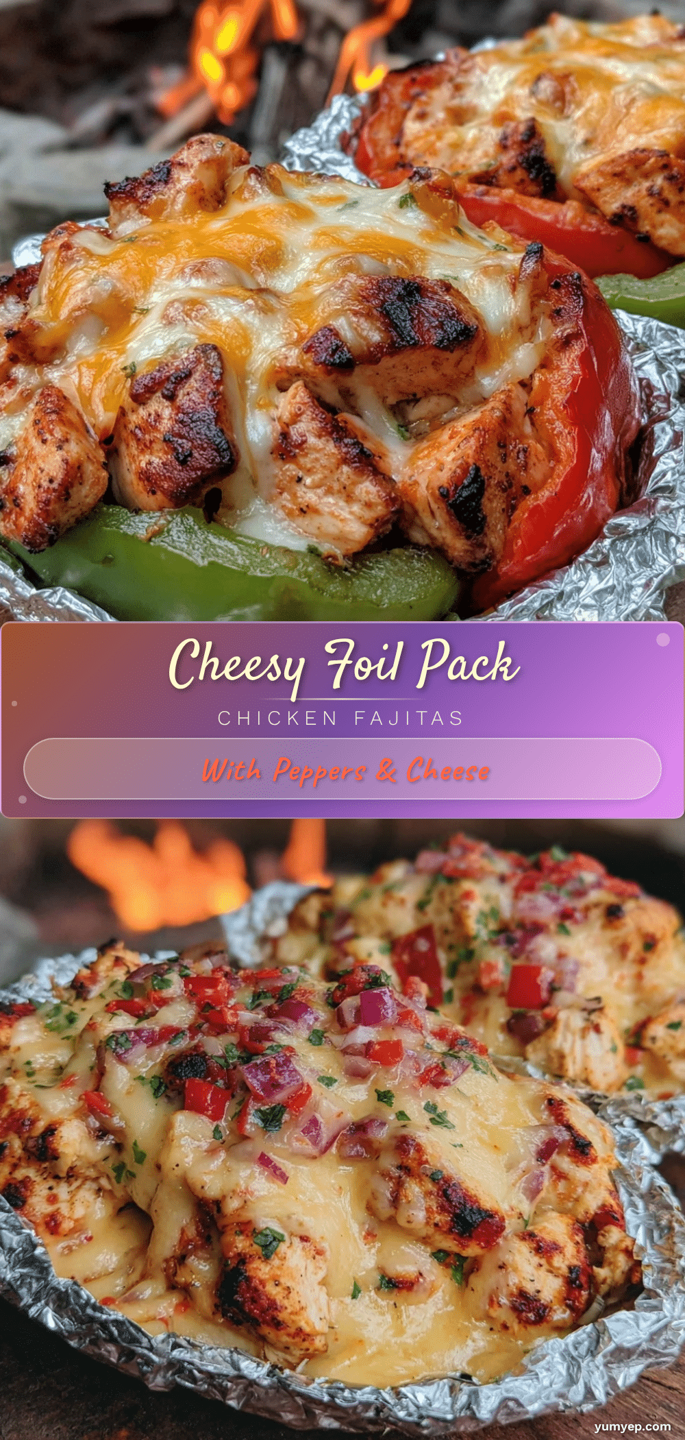 foil pack cheesy chicken fajitas recipe