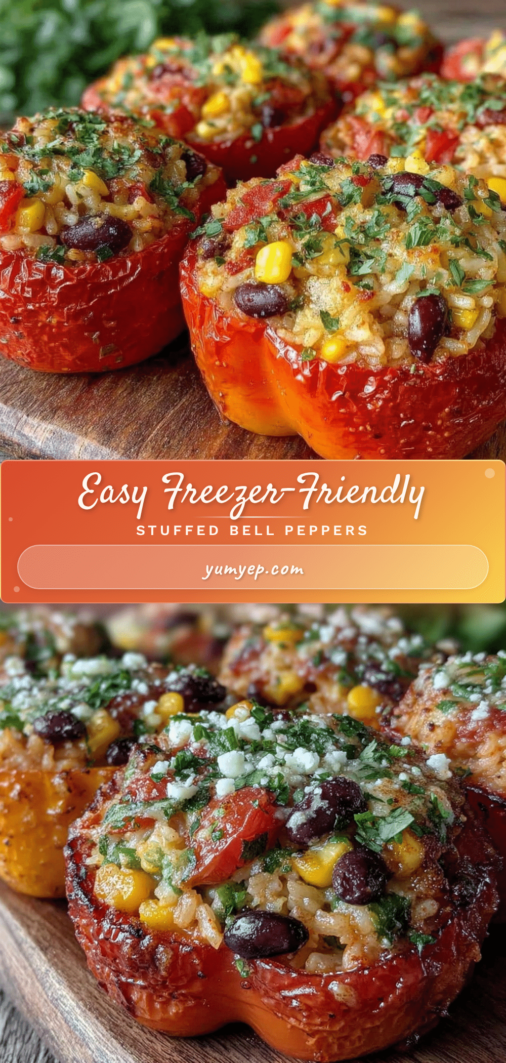 freezer-friendly stuffed bell peppers with rice recipe