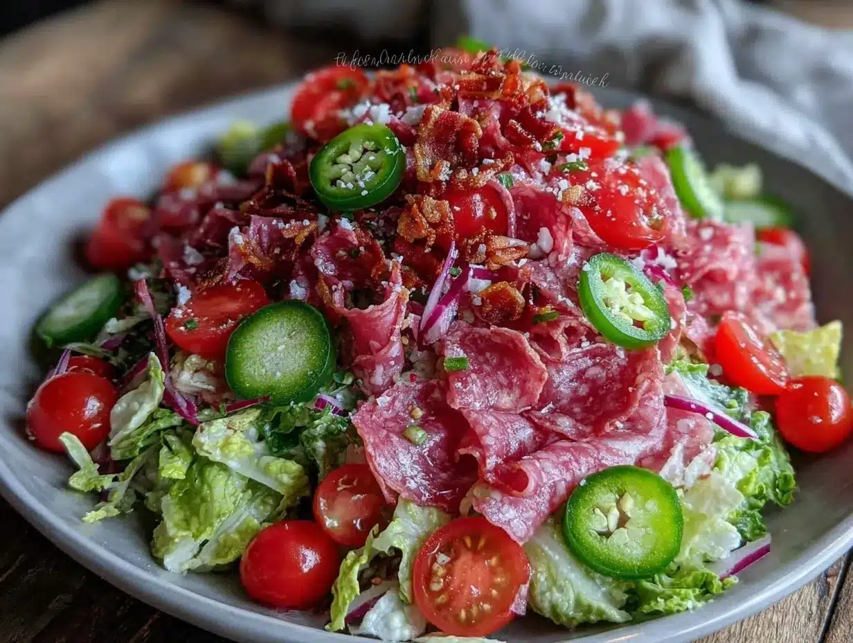 Fresh Cold Italian Sub Chopped Salad preparation steps