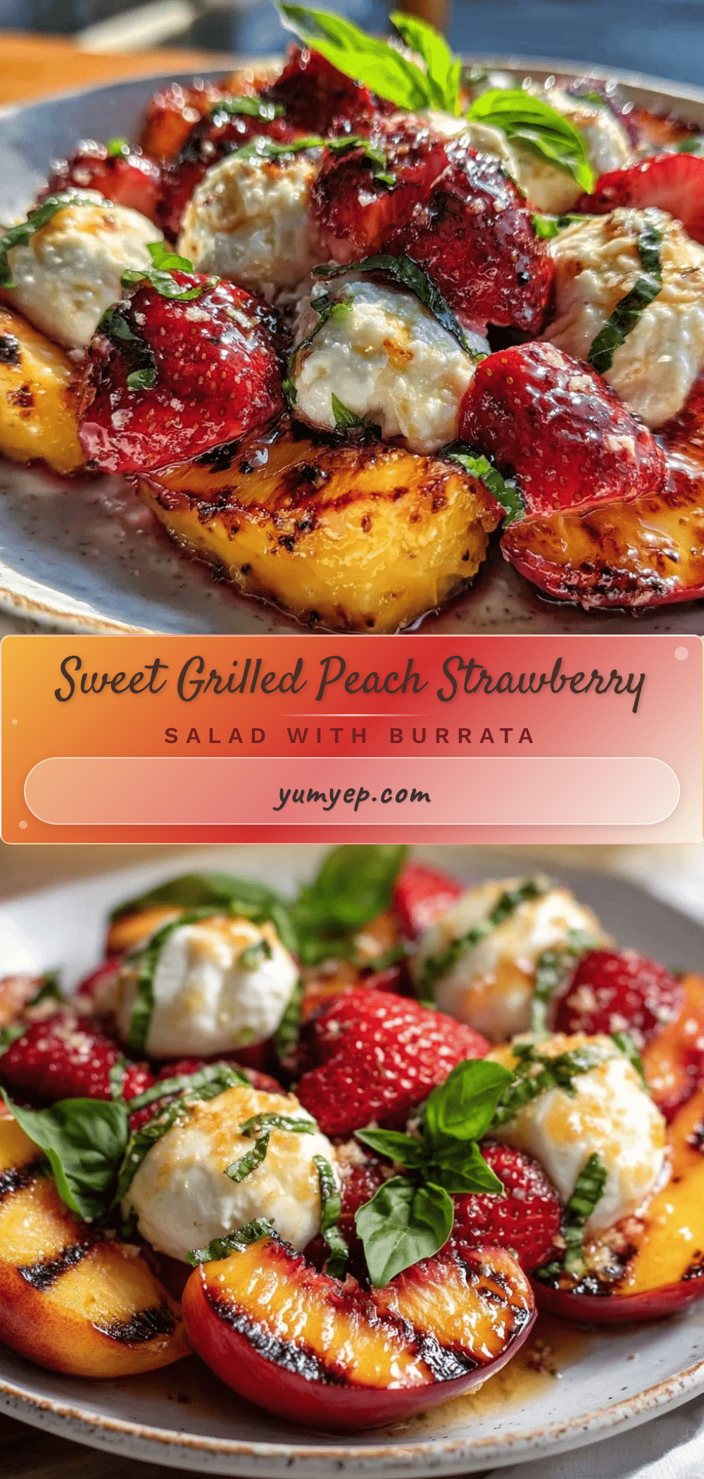 fresh grilled peach and strawberry salad recipe