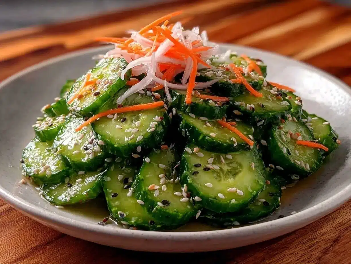 Fresh Japanese Sunomono Cucumber Salad preparation steps