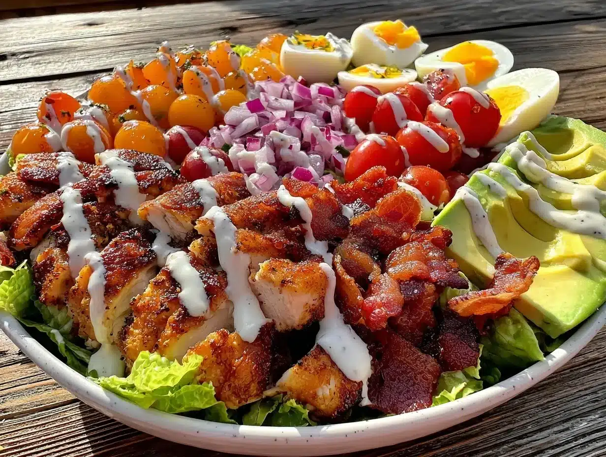 fresh keto Cobb salad preparation steps