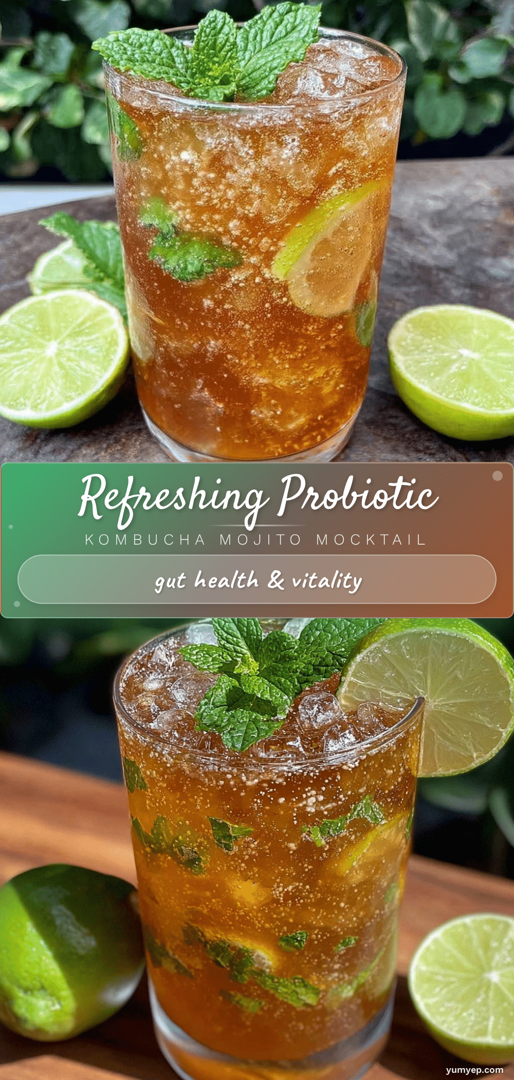 fresh kombucha mojito mocktail recipe