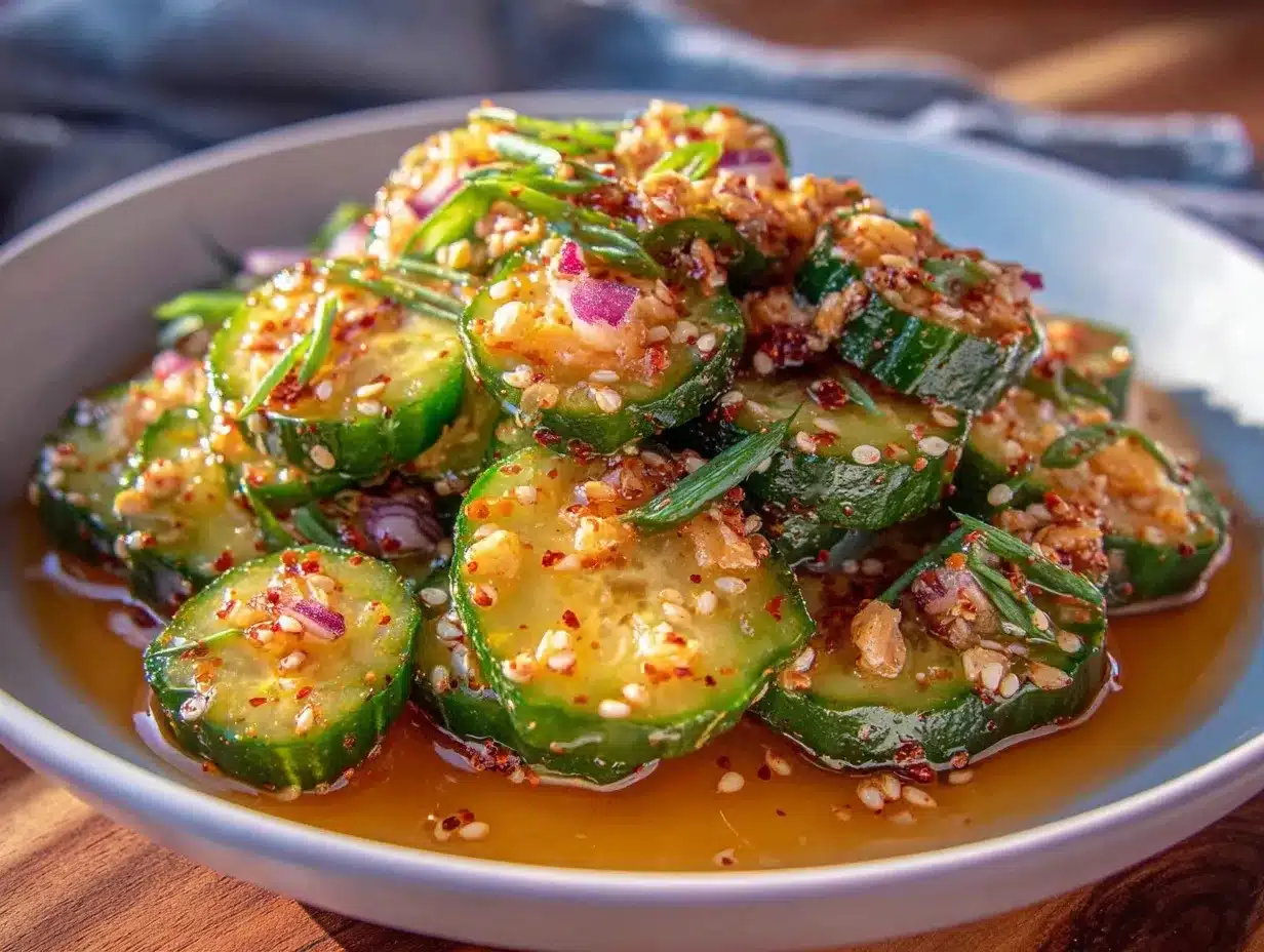 Fresh Korean Spicy Cucumber Salad preparation steps