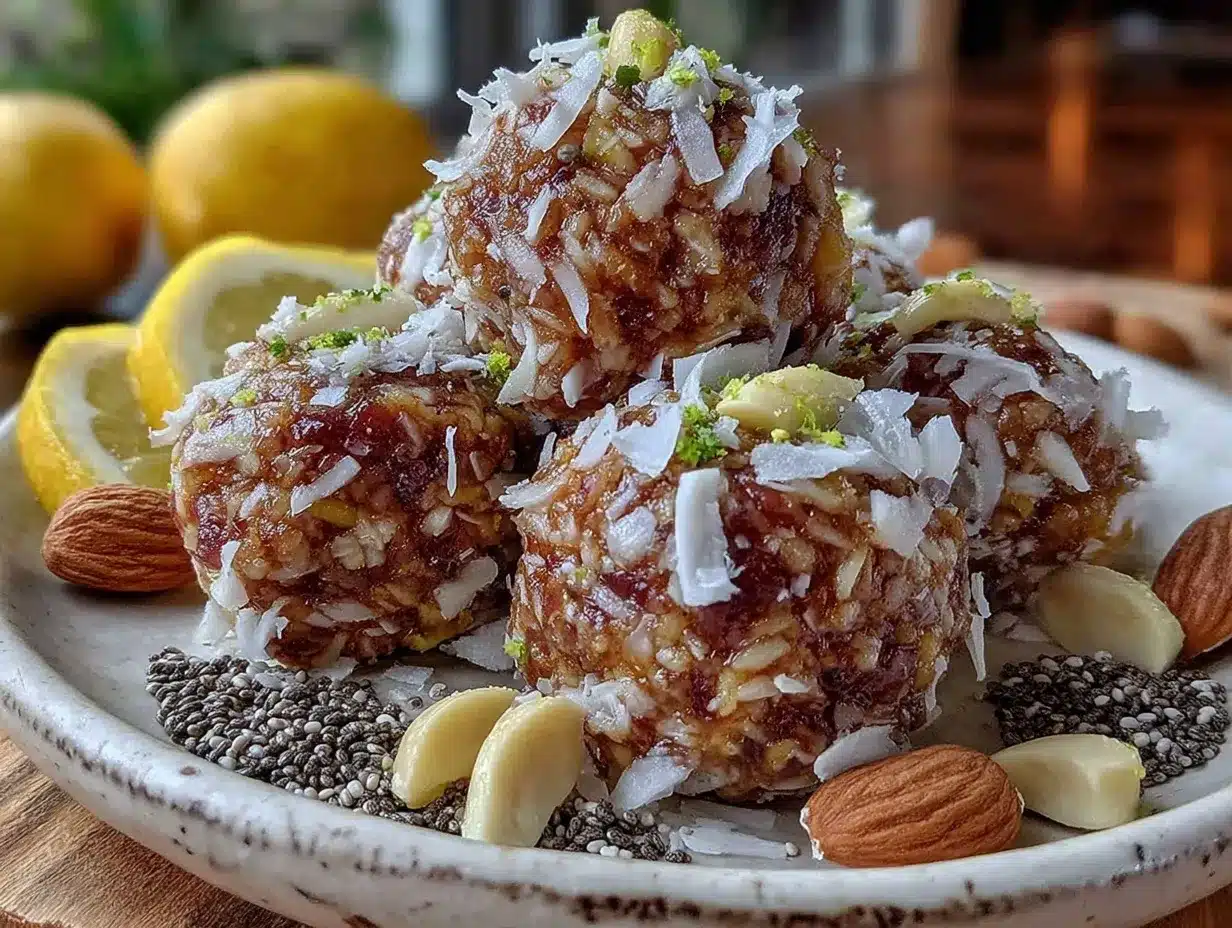 Fresh Lemon Coconut Energy Balls preparation steps