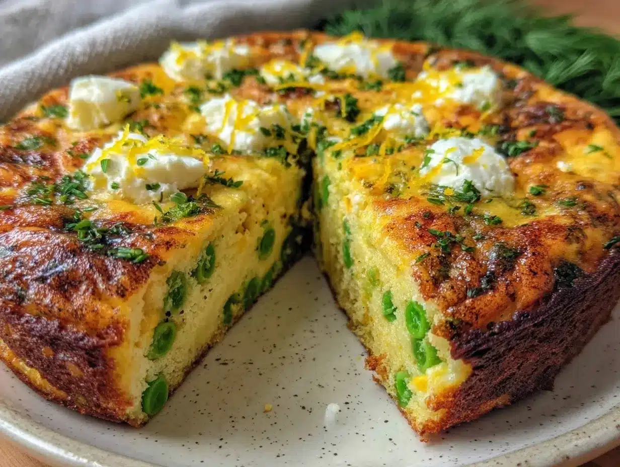 fresh spring pea and mint frittata preparation steps