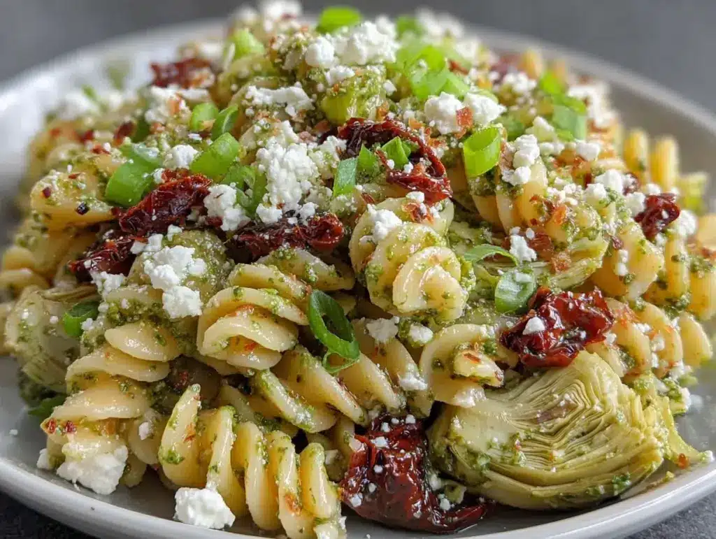 fresh spring pesto pasta salad - featured image