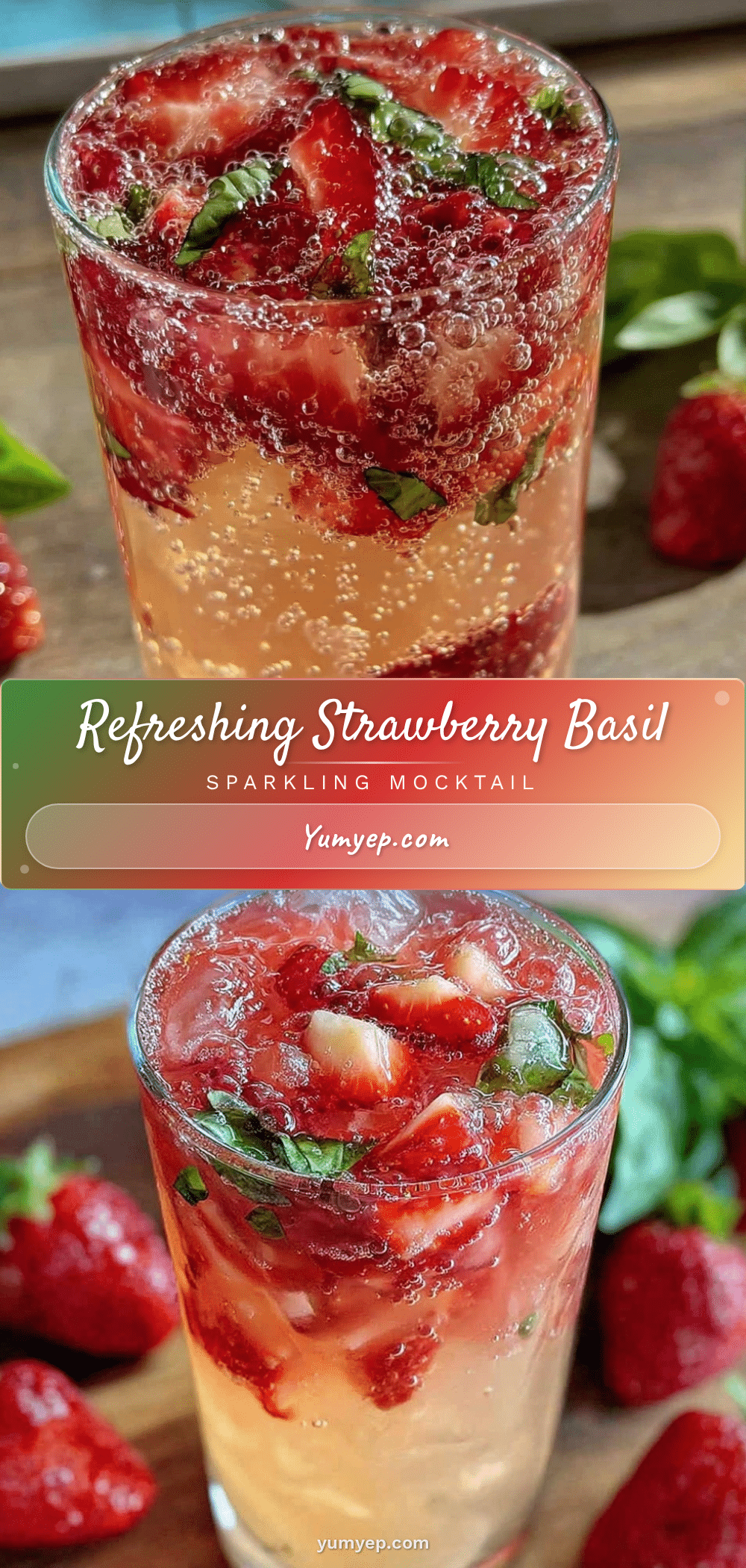 fresh strawberry basil mocktail recipe