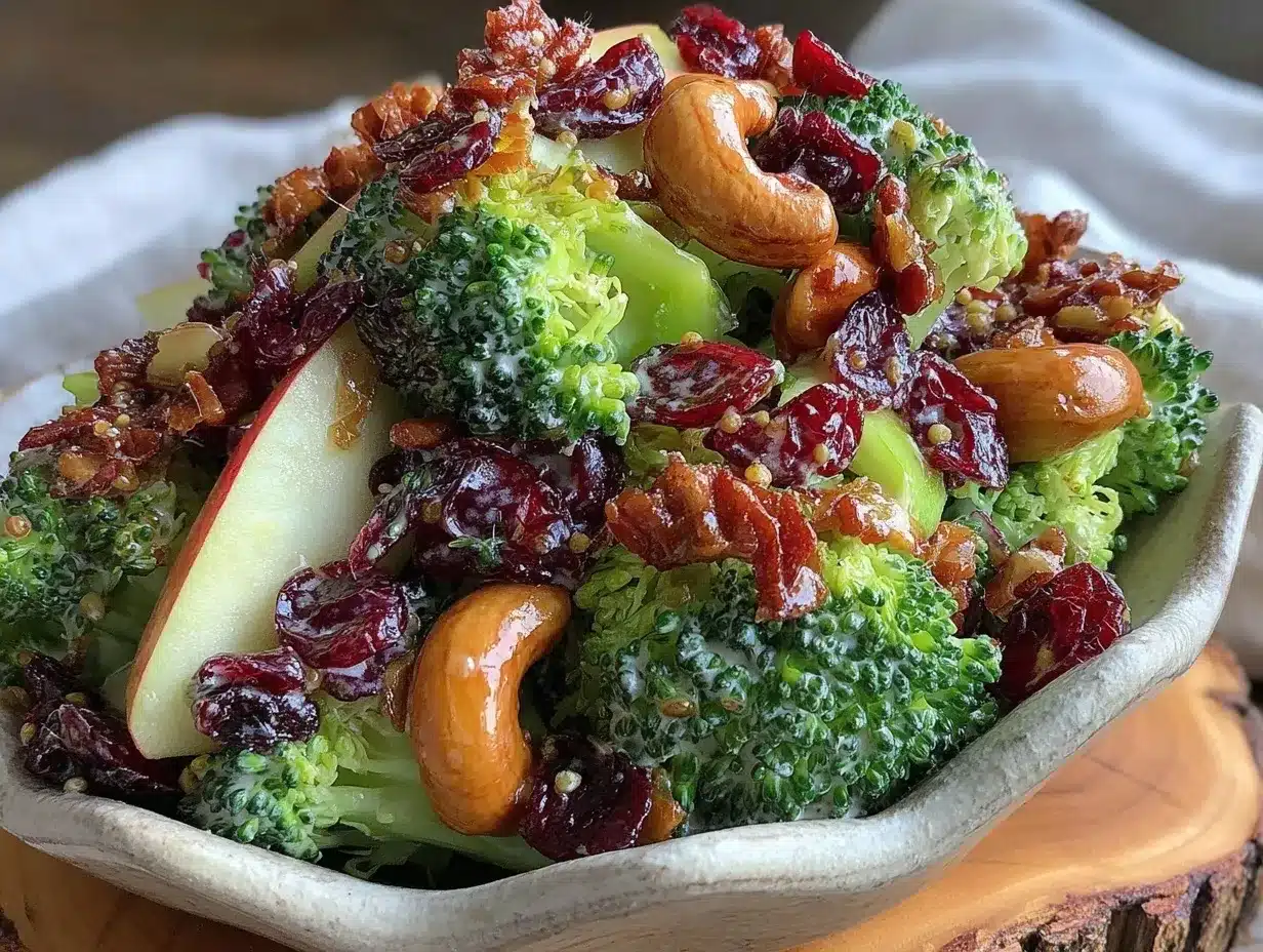 fresh vegan broccoli salad preparation steps