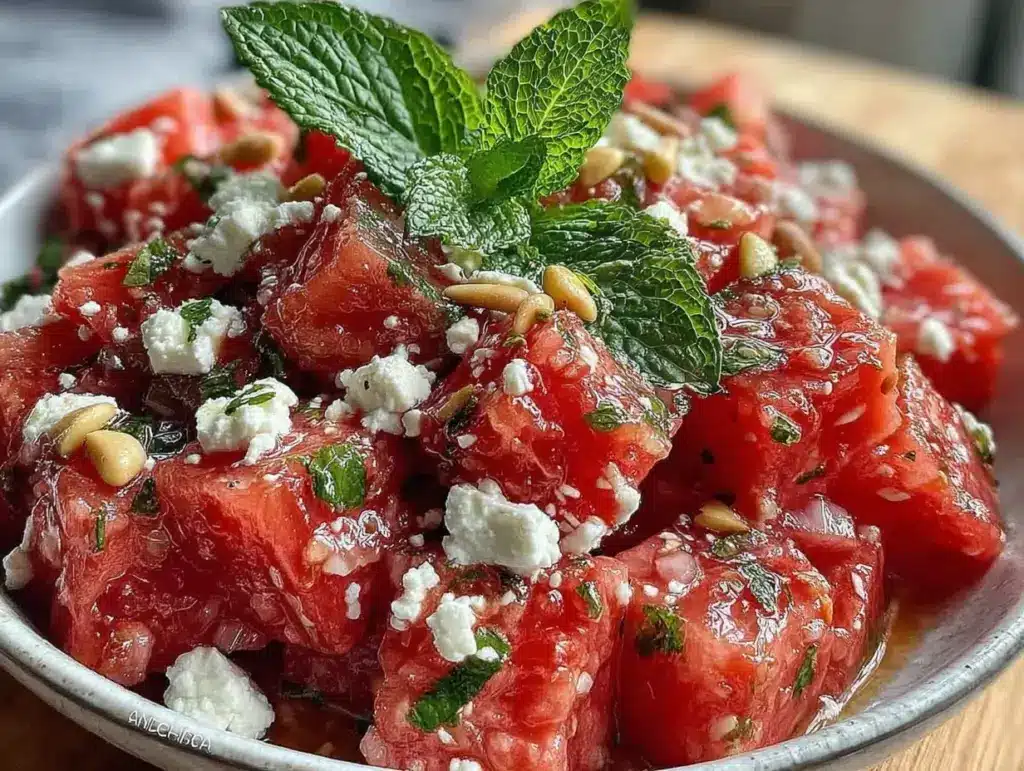fresh watermelon feta salad - featured image